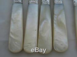 Set of 12 Antique Mother of Pearl Handle Place Knives