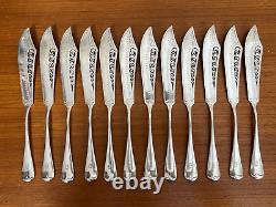Set of 12 Antique R. Favell, Elliot & Co (1883-1891) UK Silverplate Fish Knives
