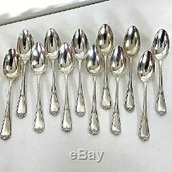 Set of 12 Christofle French silver plated Dinner Spoons