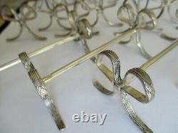 Set of 12 Silverplate Knife Rests, METAL ARGENTE GH, France, Bow withCross Bands