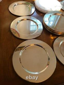 Set of 24 Godinger Silver Art Co. LTD 11 1/2 Silverplate Charger Plates