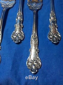 Set of 6 1847 Rogers Brothers silverplate Charter Oak pattern salad forks