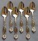 Set of 6 International Sterling Silver Frontenac 5 O'clock Teaspoons Lilies Lily