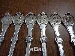 Set of 6 Reed & Barton Roman Medallion Silverplate 7 Forks No Monograms
