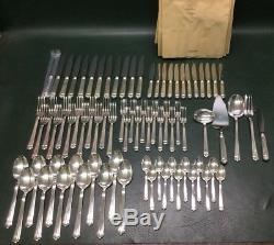 Set of 77 Pcs. CHRISTOFLE ARIA Silverplate Flatware Service for 12 with Pouches