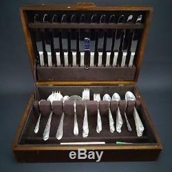 Set of 79 Wm Rogers Sectional IS, Silver Plate Flatware Regent 1939 with Wood Box