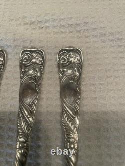 Set of 7 -1891 ROGERS BROS XII Siren pattern 7 FORK -no monogram