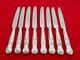 Set of 8 Vintage English Silverplate King's Pattern Huge Dinner Knives LY-24