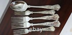 Sheffield Silver Plated Kings Pattern Cutlery Set Mahogany Veneer Canteen
