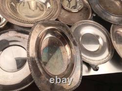 Silver Plate Flatware And Teapot Lot Of 19