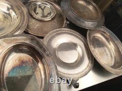 Silver Plate Flatware And Teapot Lot Of 19