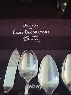 Silver Plated De Luxe By Home Decorators Vintage Flatware 54 Piece Set WithCase