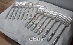 Silver Plated Flatware Set For 8 Oneida Community White Orchid Pattern 1953 52pc