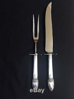Silverplate Carving Set & Bread Tray 1847 Rogers Bros. FIRST LOVE Pattern