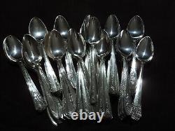 Silverplate Flatware Lot of 100 Floral Handle Teaspoon Grade A 50 Pairs