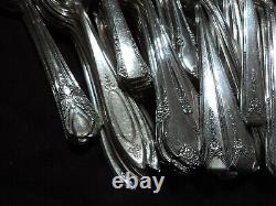 Silverplate Flatware Lot of 100 Floral Handle Teaspoon Grade A 50 Pairs