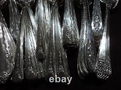 Silverplate Flatware Lot of 100 Floral Handle Teaspoon Grade A 50 Pairs