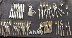 Silverplate Flatware Set Forks Knives Spoons 83 pc Lady Hamilton Fancy Dinner
