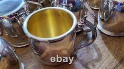 Silverplate Punch Bowl Cups & Ladle 1835 Wallace FB Rogers WA E. P. O. C