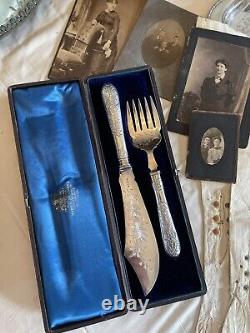 Silverplate Serving Set Original Box Mappin & Brothers ANTIQUE Ca. 1860 EXQUISITE
