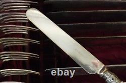 Stunning Set Of 24 Silver Plated & Mother Of Pearl Fruit Cutlery
