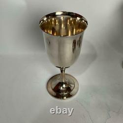 Stunning set of 8 Wm William A Rogers 8 oz Silver Wine Goblets 6.5