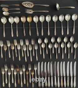 TUDOR QUEEN BESS II Silverplate Flatware Set Of 66 ONEIDA COMMUNITY +Serving