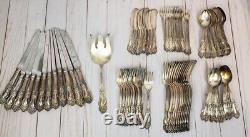 Tiger Lily Reed Barton Silver Plate Flatware Forks Knives Spoons 77 pc Set Lot