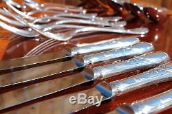 Unused Christofle Marly Silver Plated Flatware 24 Pcs in 6 Settings
