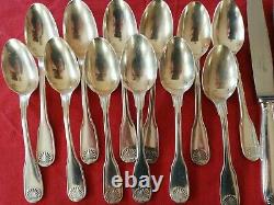 VENDOME SET Christofle Silver-plate Table Dinner Forks Spoons Ladle Knives