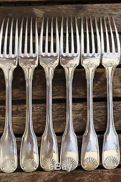 Vendome Set Of 12 French Christofle Dinner Table Forks / Spoons Silver Plate