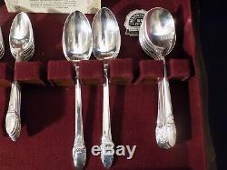 VINTAGE 1847 ROGERS BROS 52 Pc SILVER PLATE SILVERWARE SET IN CASE EXCELLENT