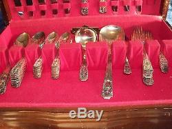 VINTAGE 1950 (56) PIECE SET HARMONY HOUSE AA+ SILVERPLATE FLATWARE WithBOX
