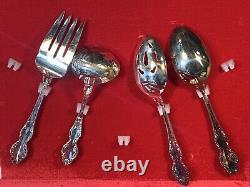 VINTAGE 41pc REED & BARTON SILVERPLATE SILERWARE SET ENGLISH CROWN With BOX (3A)