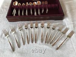 VINTAGE COMMUNITY SILVER PLATE FLATWARE SET by ONEIDA w BOX, 1950