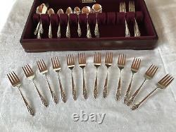 VINTAGE COMMUNITY SILVER PLATE FLATWARE SET by ONEIDA w BOX, 1950