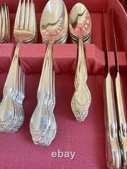 VINTAGE ROGERS & BRO SILVERY MIST 1955 CUTLERY SET 77 PCs