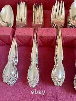 VINTAGE ROGERS & BRO SILVERY MIST 1955 CUTLERY SET 77 PCs