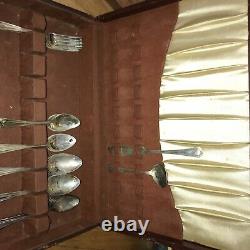 VTG 1847 Rogers Bros Silverware Eternally Yours Set in Case 67 Pieces