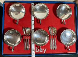 VTG Eberle Silverplate Dessert Bowls & Spoons Set Serves 6. Beautiful Condition