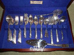 VTG Wm A Rogers Morning Star Silverplate Flatware Complete 12 Pc Set + Serving +