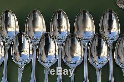 Vendome Set Of 12 French Christofle Dinner Table Spoons Silver Plate