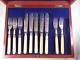 Victorian Flatware Set Silverplate in Box Wm Hutton & Sons Sheffield Floral 10Pc