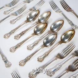 Victorian Savory Queens Pattern Silverplate Forks Spoons Mixed Flatware Set