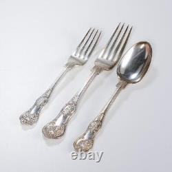 Victorian Savory Queens Pattern Silverplate Forks Spoons Mixed Flatware Set