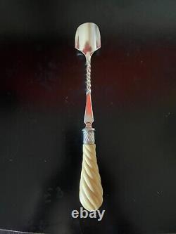 Victorian William Hutton Silver Plate Cheese Scoop with Natural Handle 10
