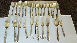 Vintage 114 PC NATIONAL SILVER CO. AA and AA+ NARCISSUS SILVERPLATE FLATWARE Set