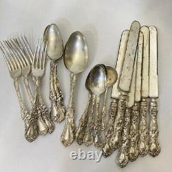 Vintage 1835 Antique R Wallace 1903 Patent Floral Set of 21 Knives Forks Spoons