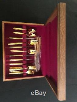 Vintage 1847 50- Piece Rogers Bros. IS Gold- Plated Flatware Set