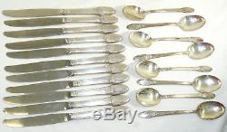 Vintage 1847 Roger Bros First Love Art Deco Style Silverplate Flatware Set 78 pc